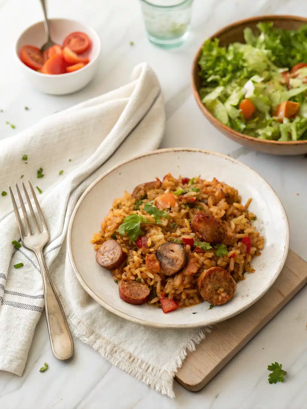 Sausage Jambalaya serving suggestion