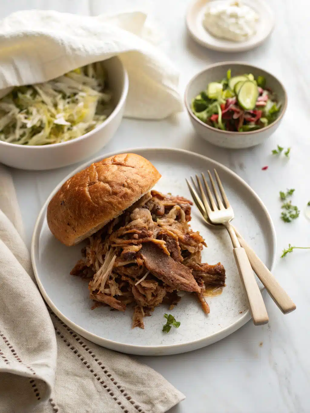 Slow Cooker Pulled Pork serving suggestion
