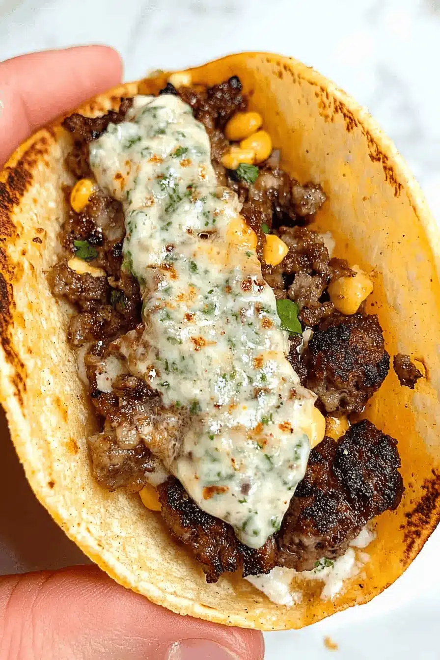 Smash Burger Tacos Final Dish Presentation