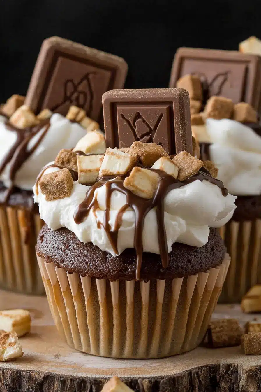 S'mores Cupcakes Recipe Final Dish Presentation