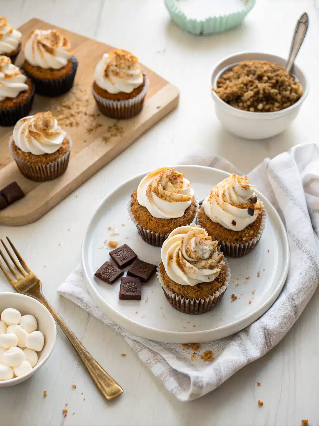 S'mores Cupcakes Recipe serving suggestion
