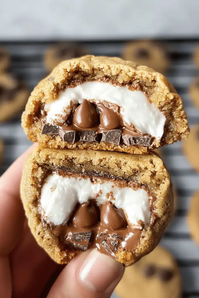 S'mores Stuffed Chocolate Chip Cookies