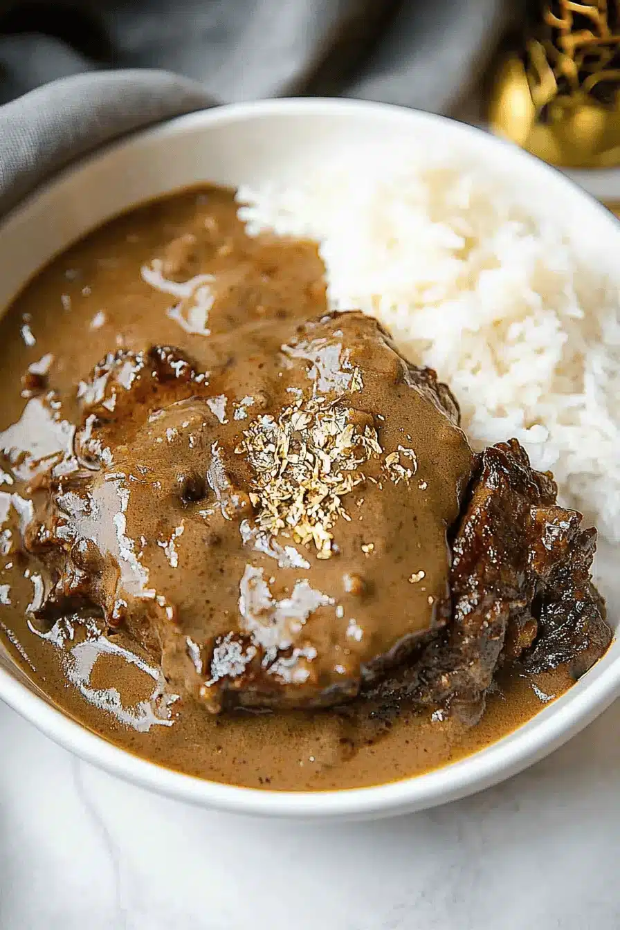 Smothered Steak and Gravy ingredients