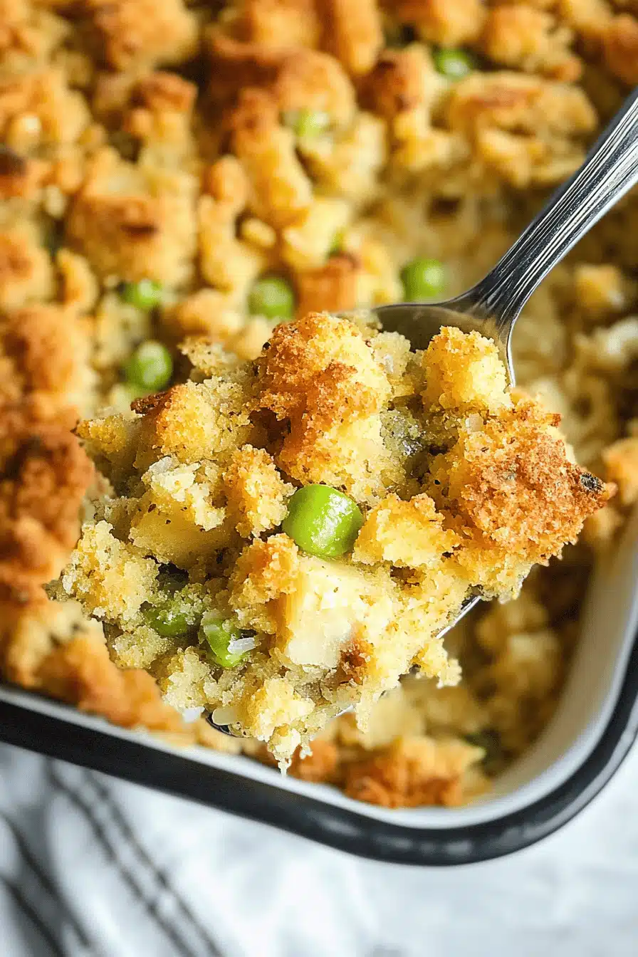 Southern Cornbread Dressing Recipe Final Dish Presentation