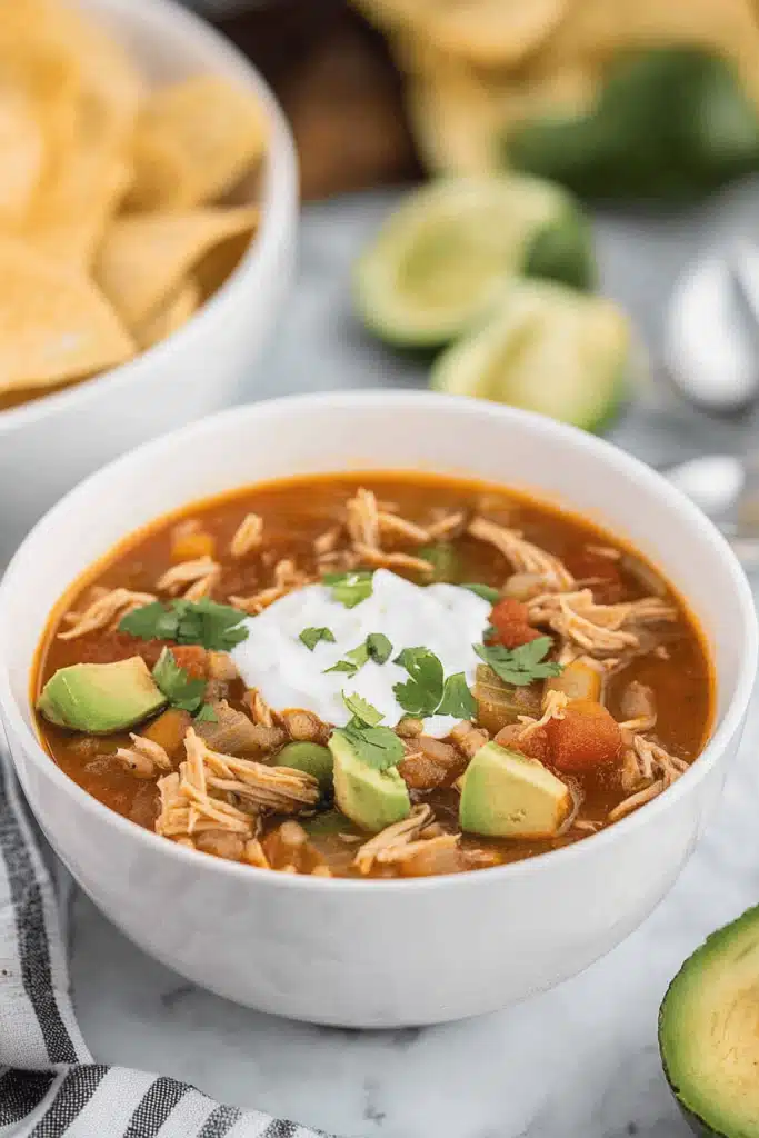 Southwest Chicken Rice Soup
