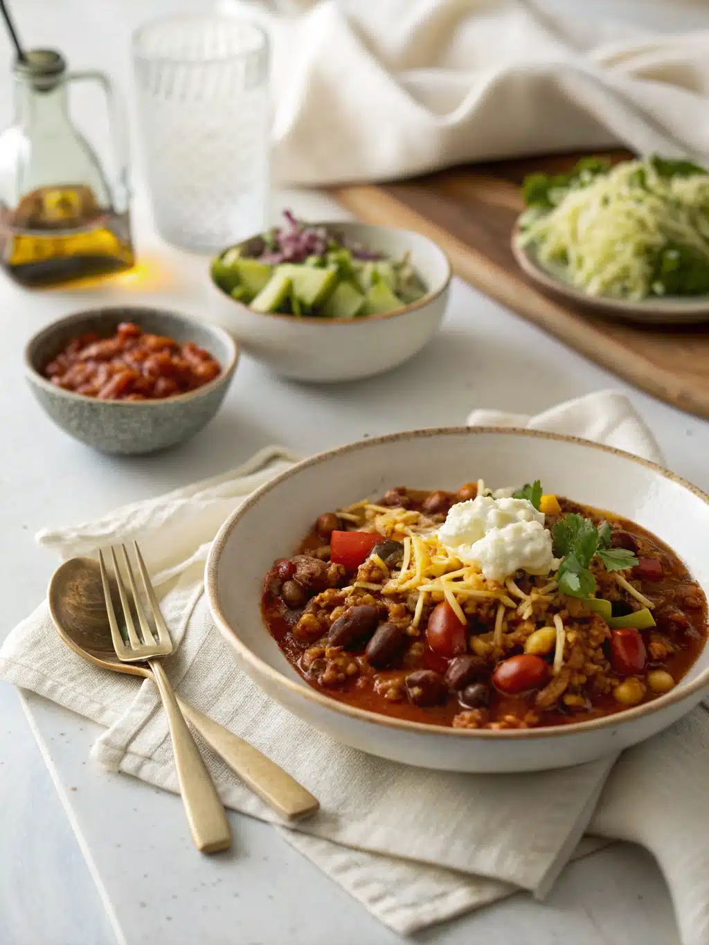 Southwestern Turkey Chili serving suggestion