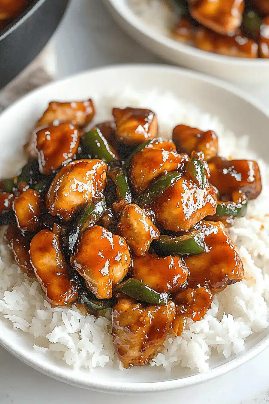Sticky Jalapeño Chicken Final Dish Presentation
