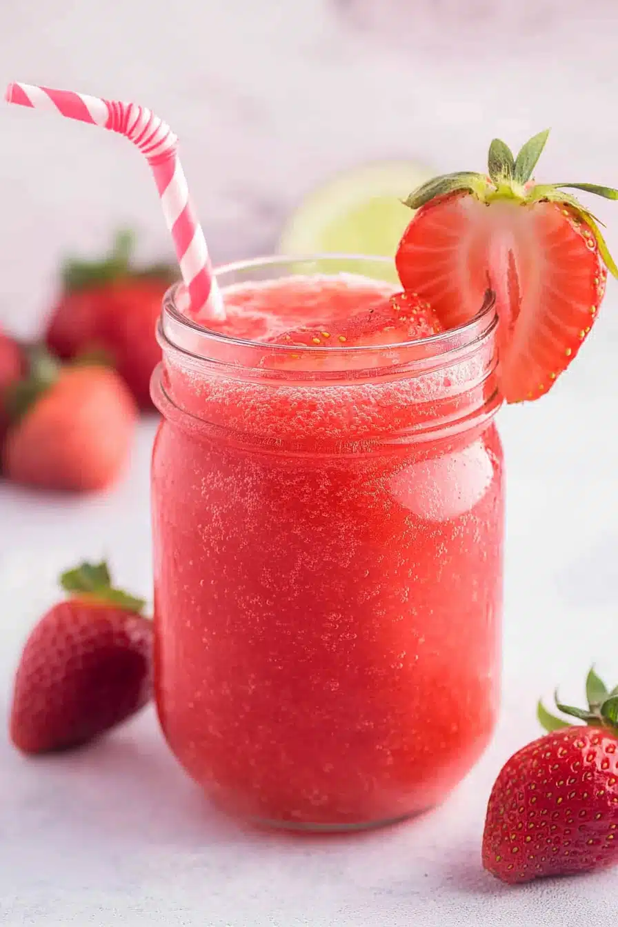 Strawberry Agua Fresca Final Dish Presentation