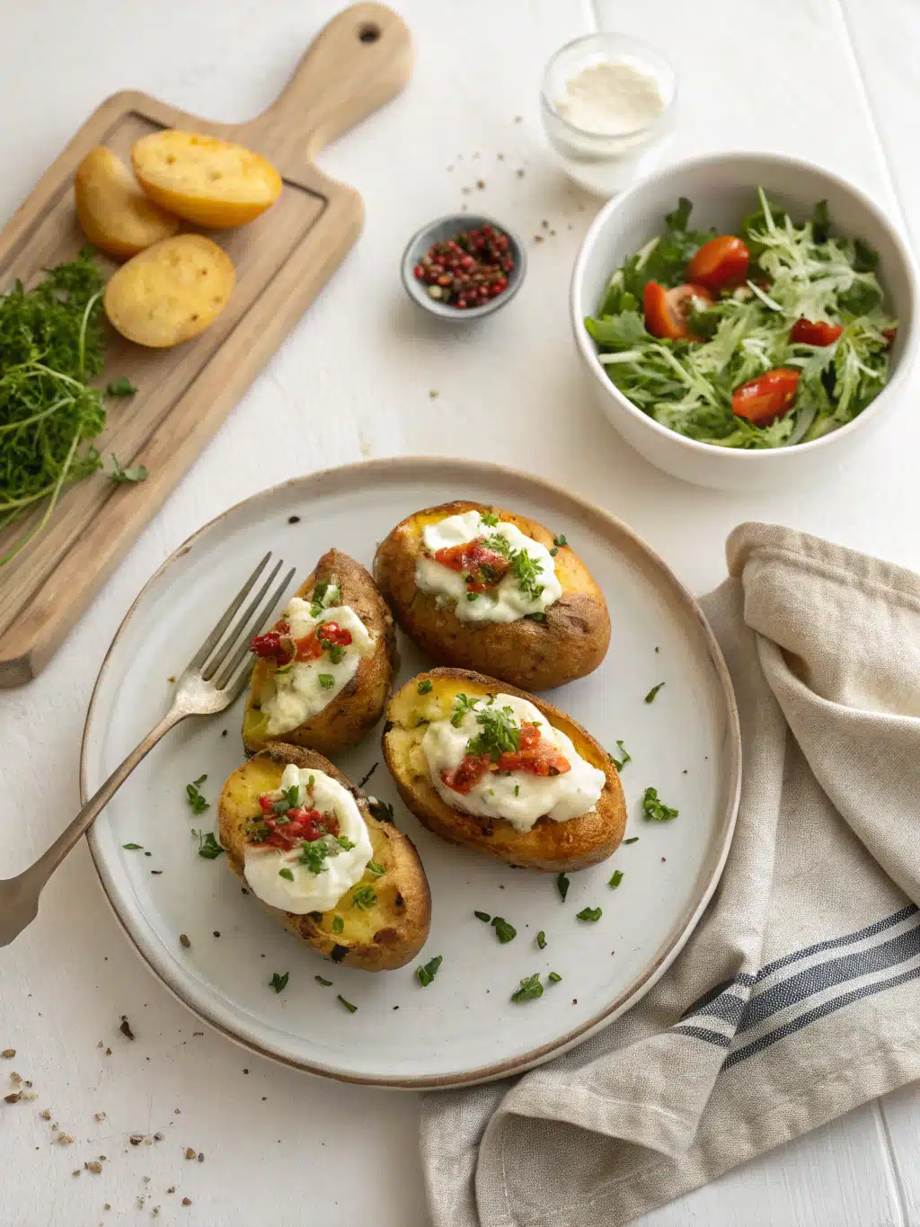 Stuffed Potatoes serving suggestion