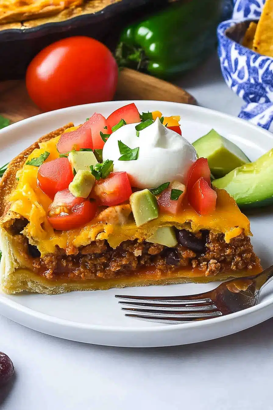 Taco Pie Recipe Final Dish Presentation