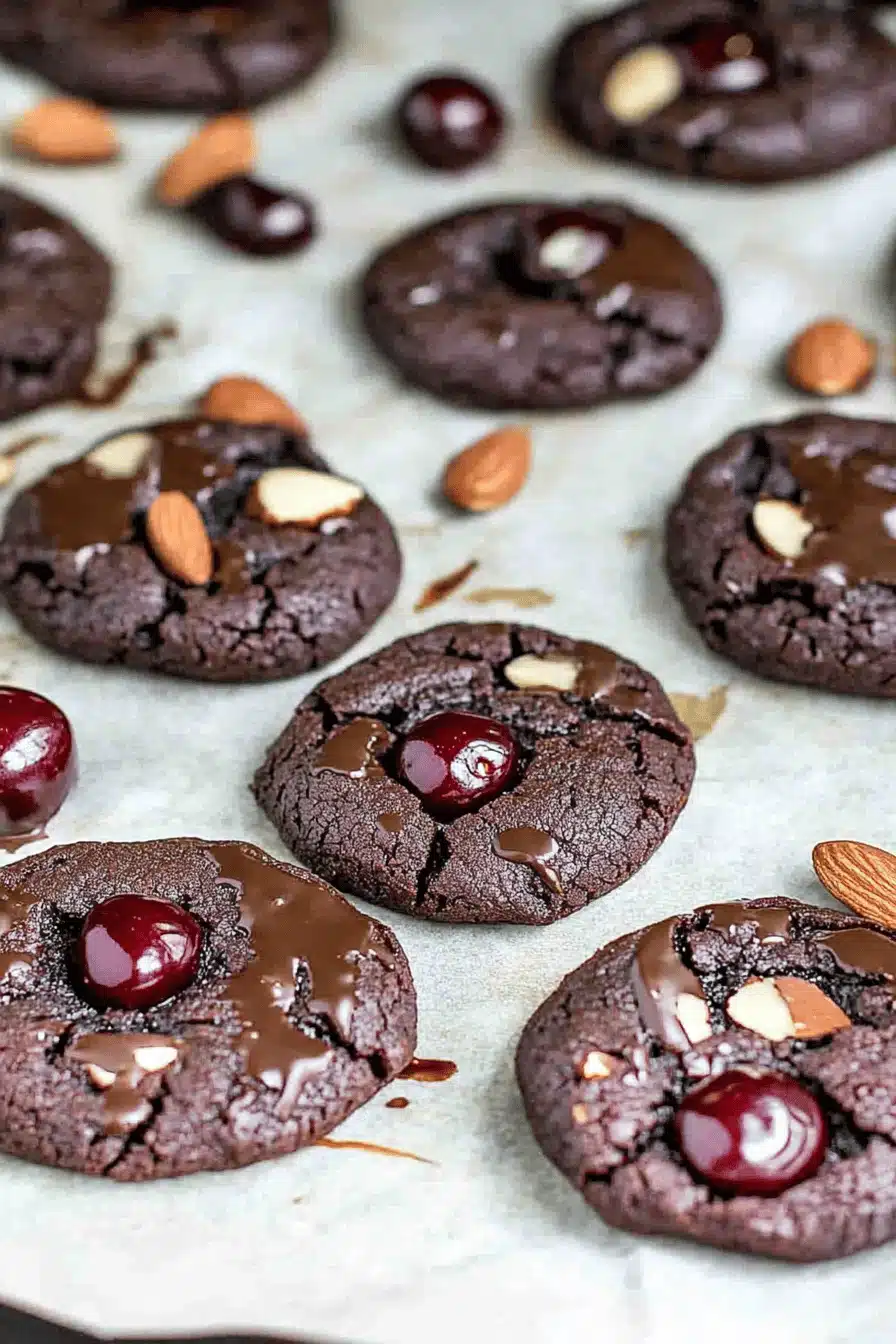 Tart Cherry Almond Chocolate Cookies Final Dish Presentation