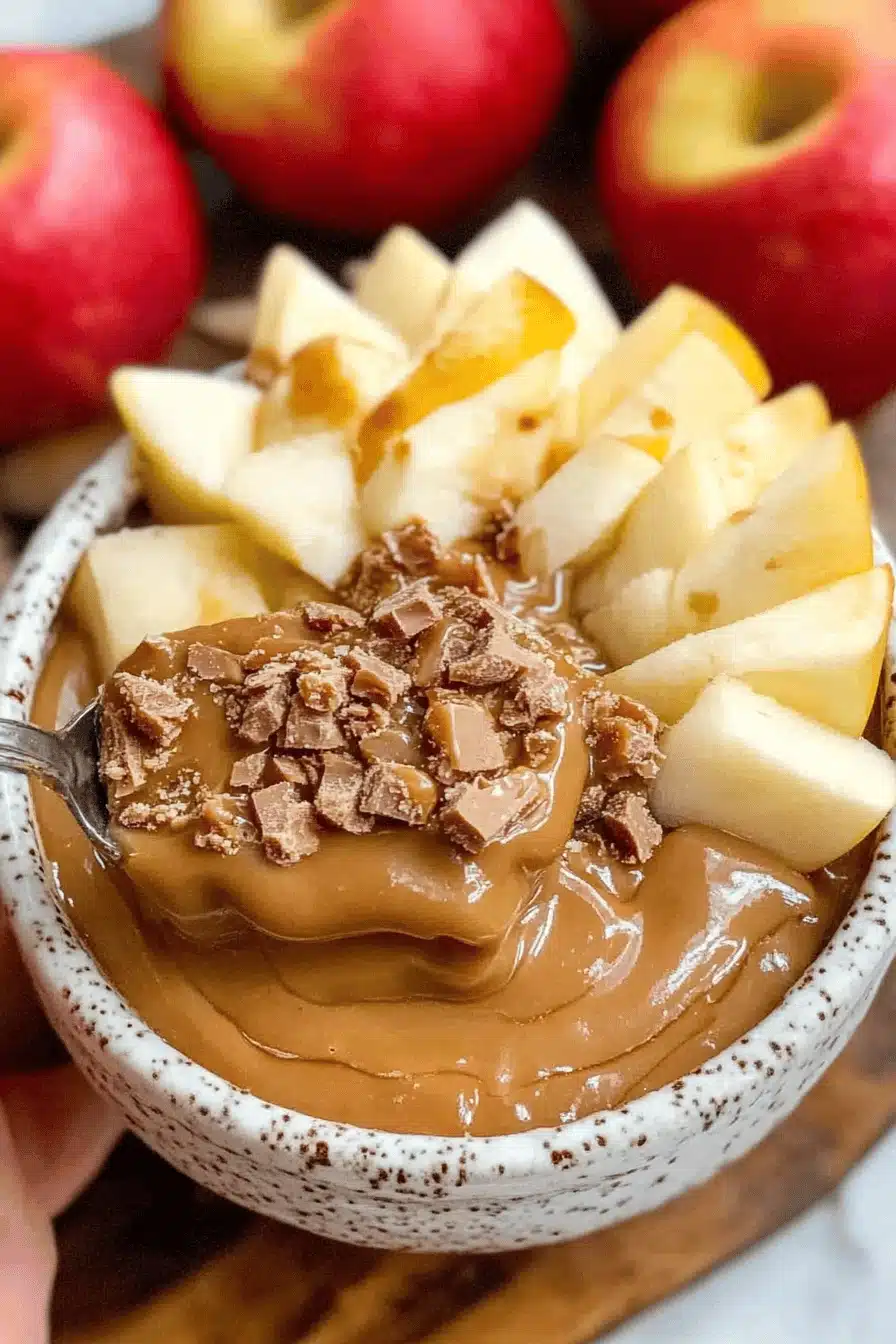 Toffee Caramel Apple Dip Final Dish Presentation