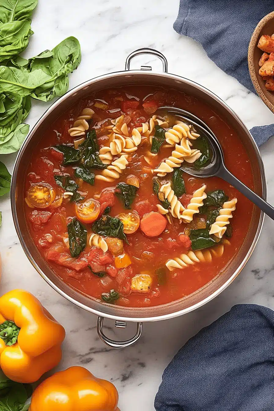 Tomato Florentine Soup Recipe Final Dish Presentation