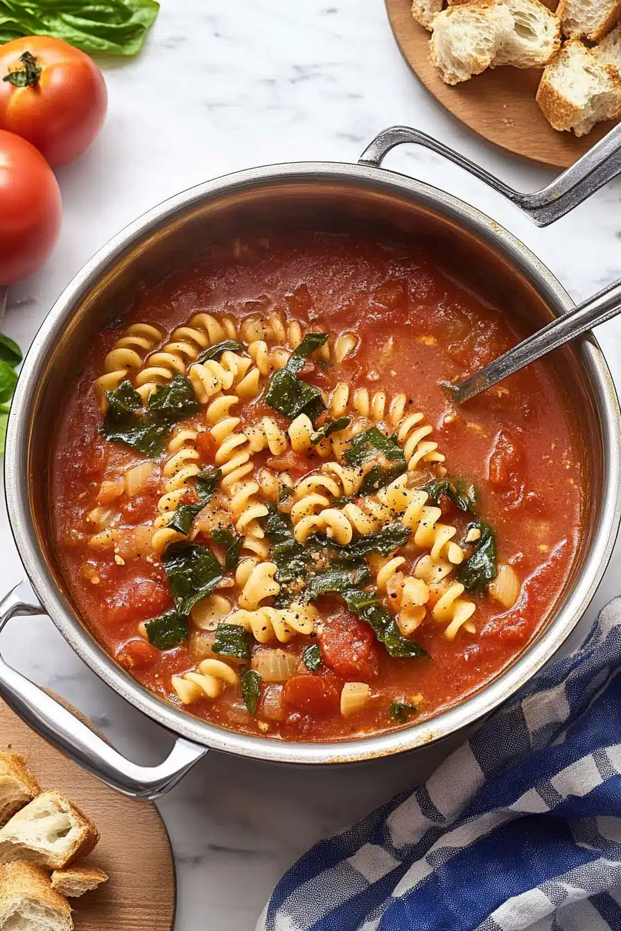 Tomato Florentine Soup Recipe Final Dish Presentation