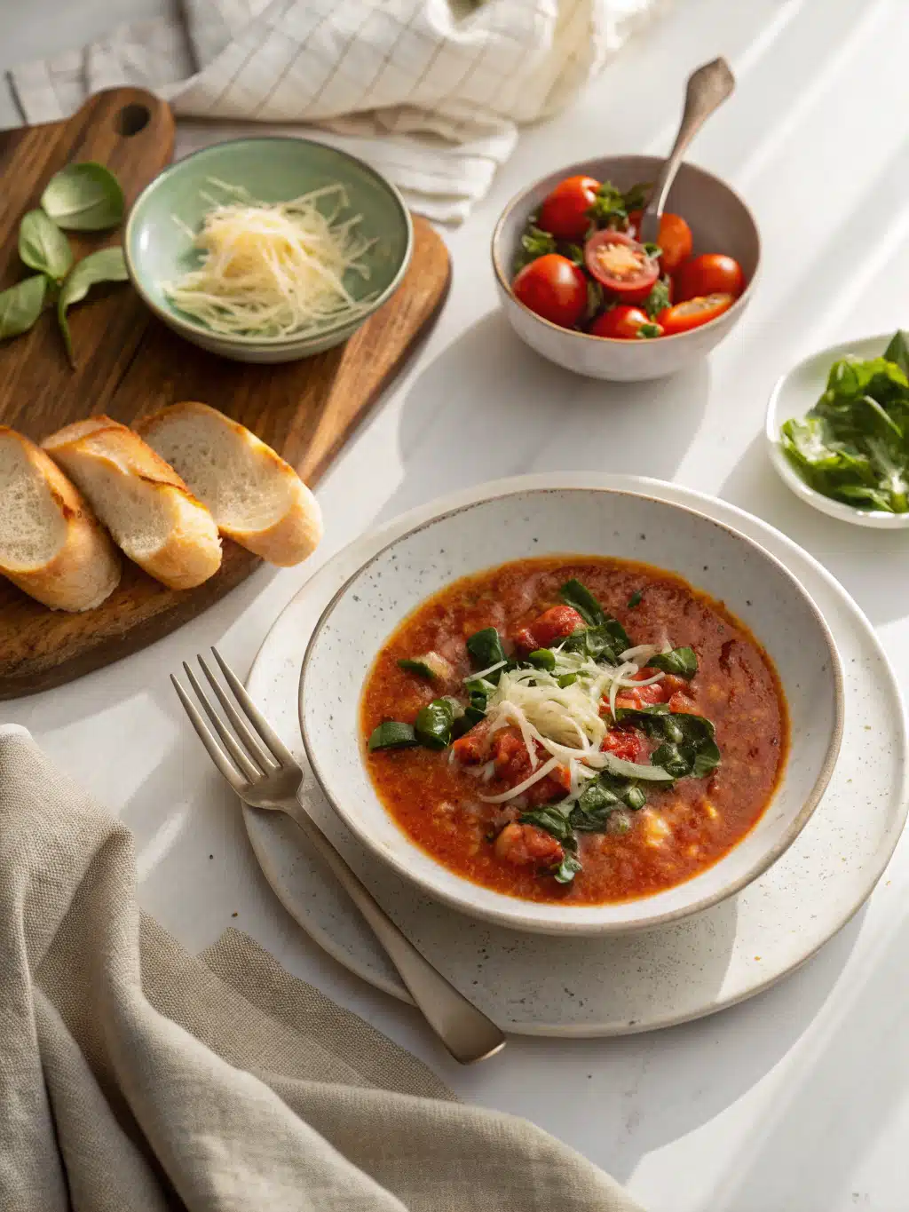 Tomato Florentine Soup Recipe serving suggestion