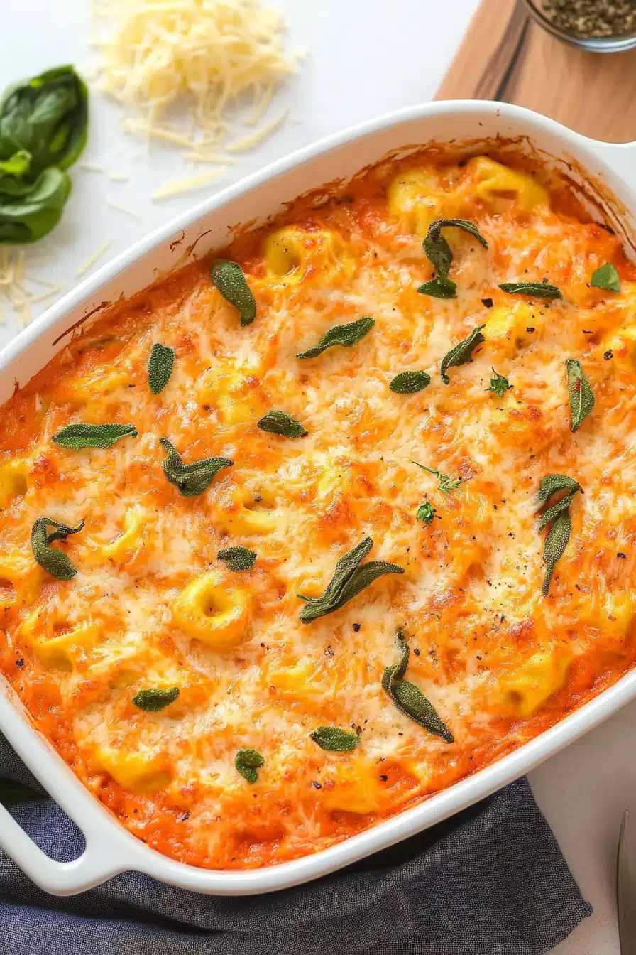 Tortellini Casserole Recipe Final Dish Presentation