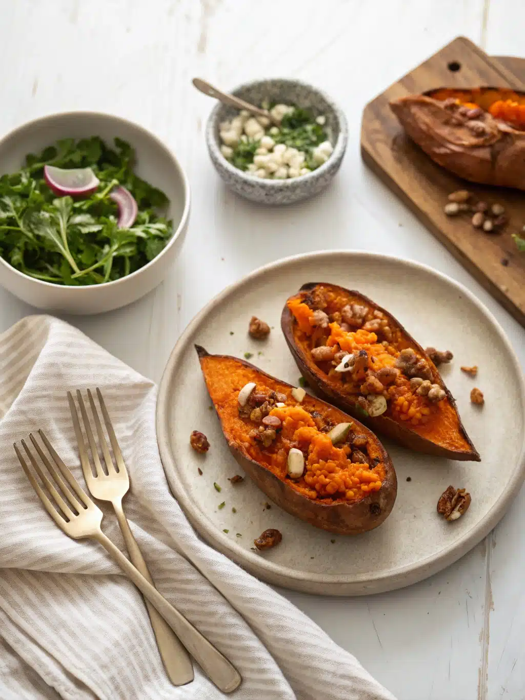 Twice-Baked Sweet Potatoes serving suggestion