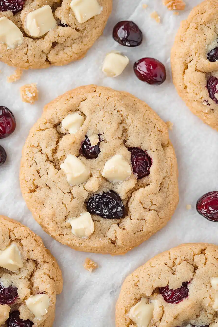 White Chocolate Cranberry Cookies Final Dish Presentation