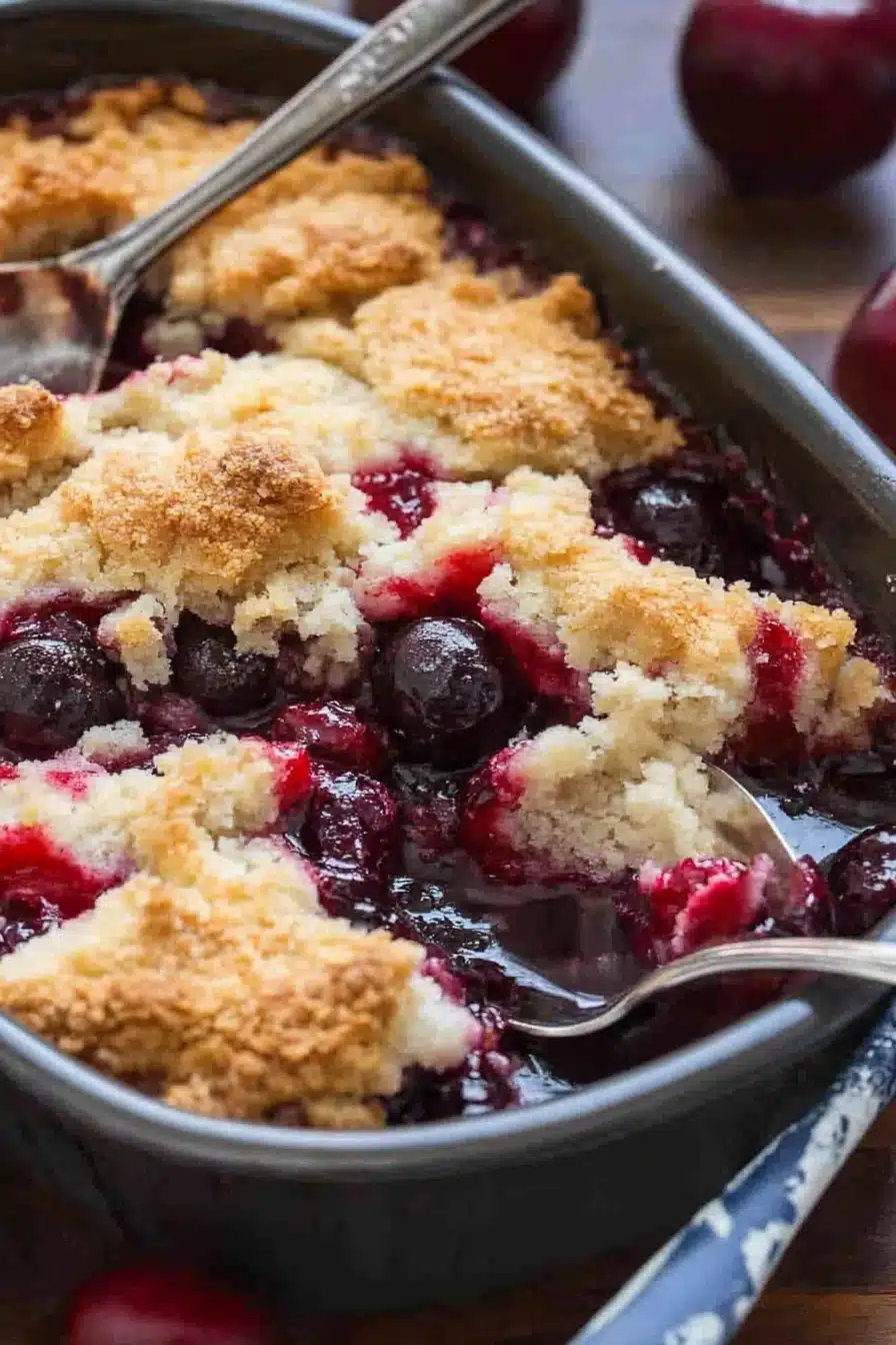 Winter Cherry Cobbler Final Dish Presentation