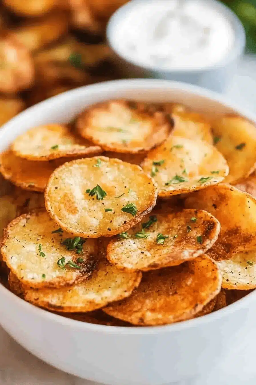 air fryer potato chips Final Dish Presentation