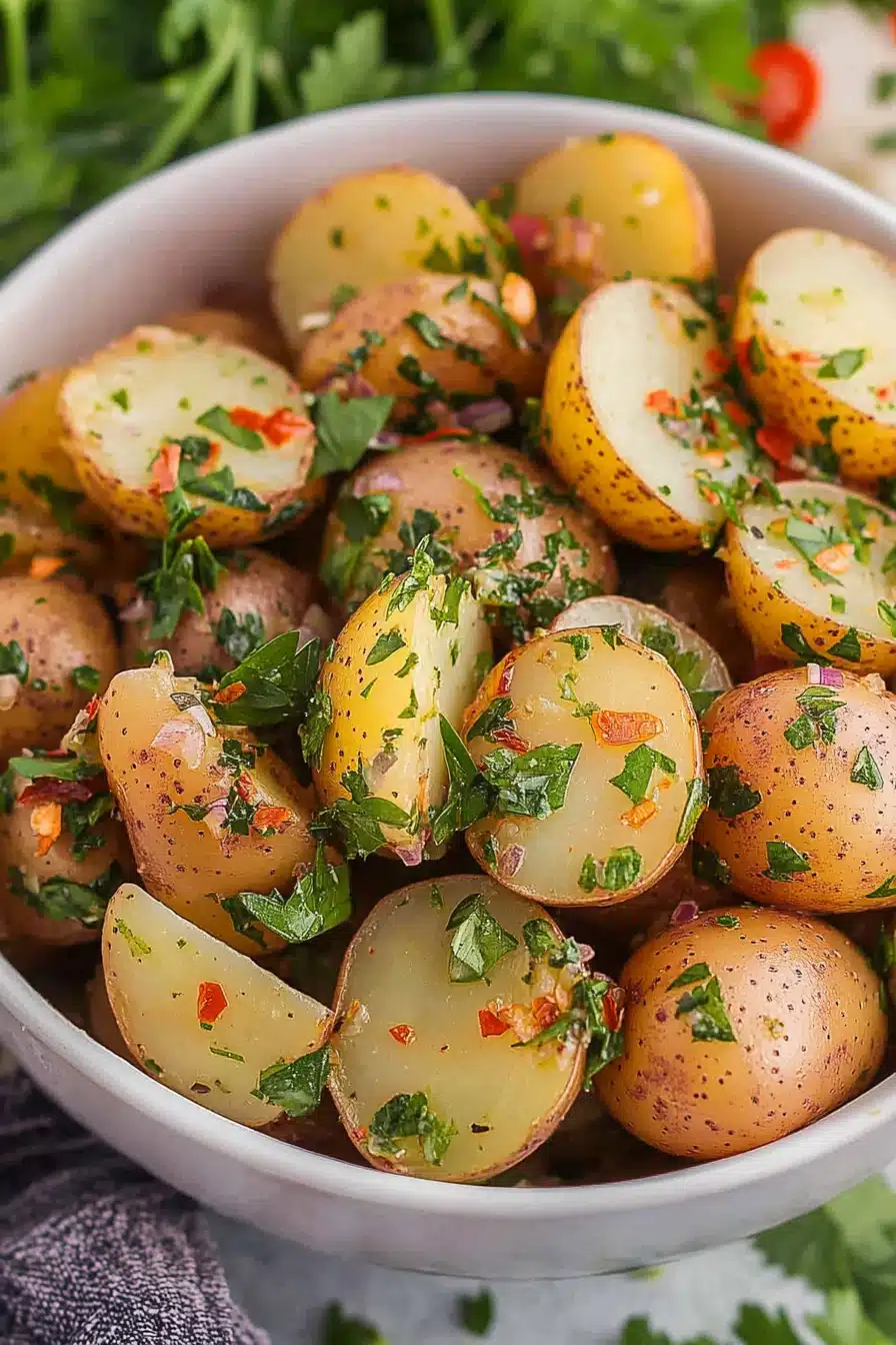 herb potato salad Final Dish Presentation