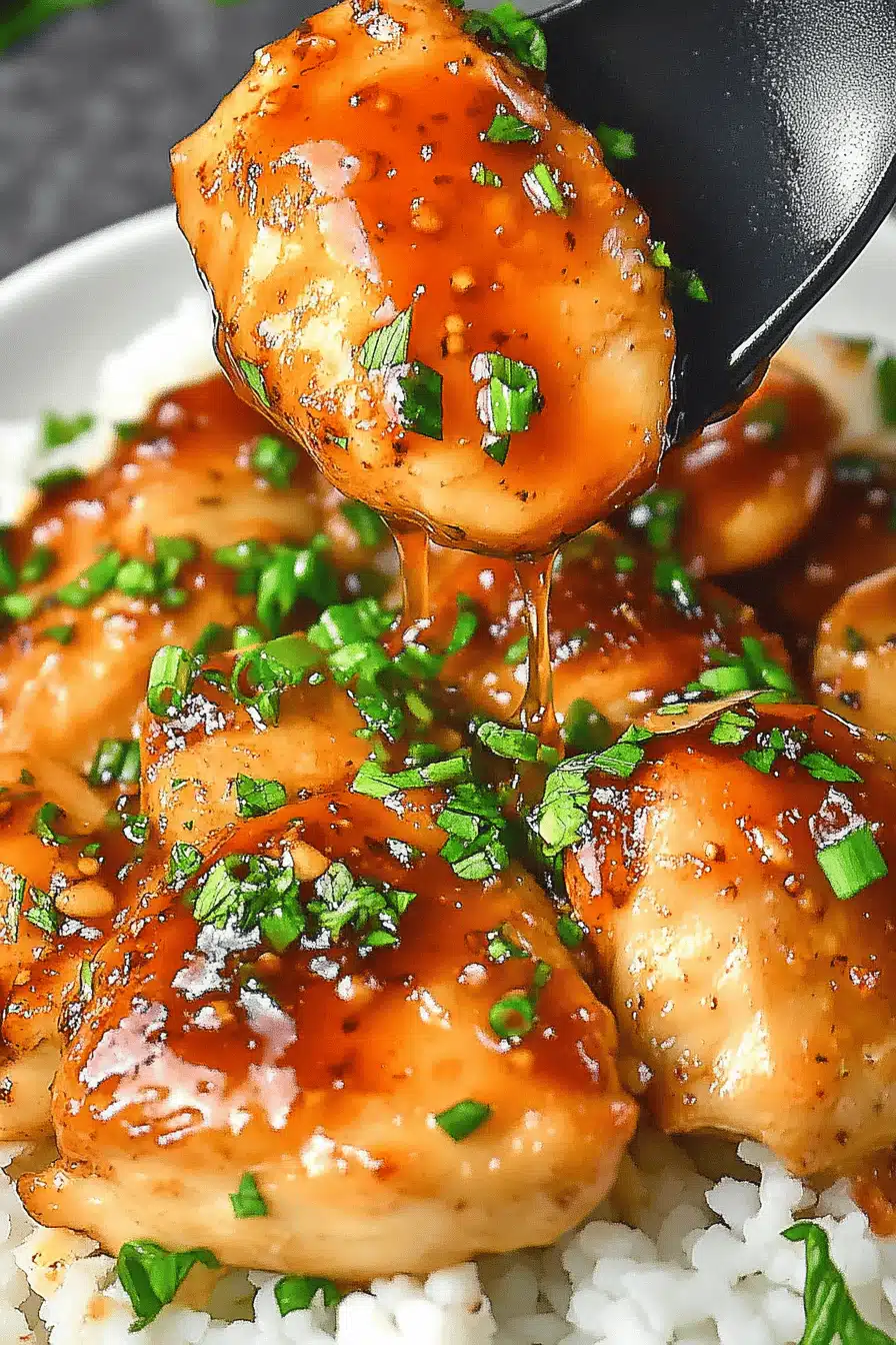 honey garlic chicken Final Dish Presentation