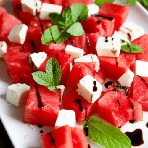 Deconstructed Watermelon Salad with Feta and Mint: A Refreshing Summer Delight