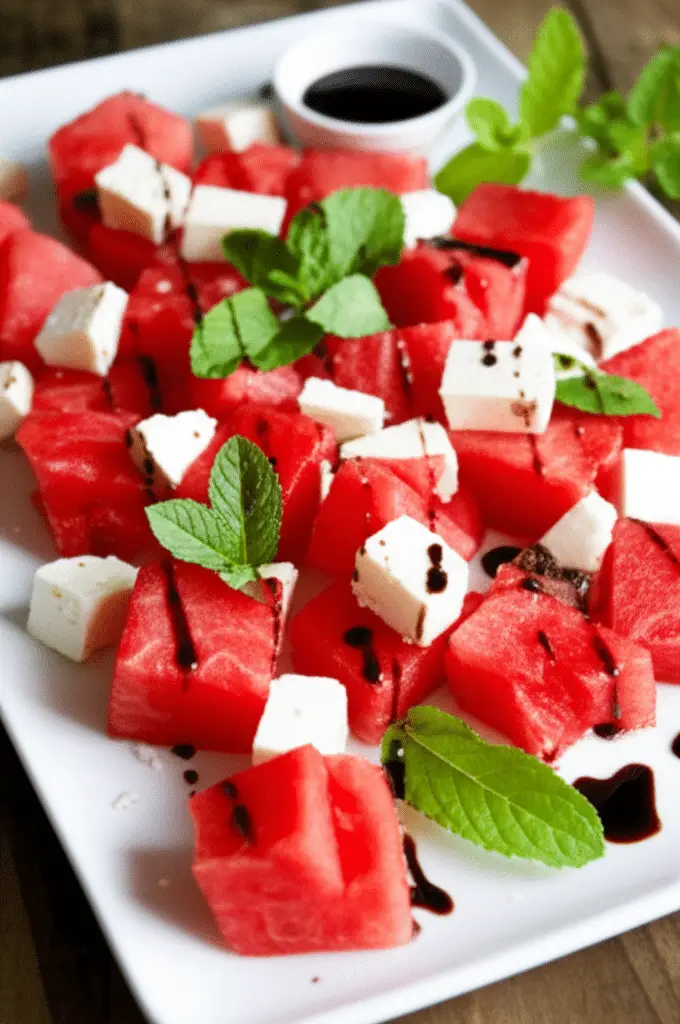 Deconstructed Watermelon Salad with Feta and Mint: A Refreshing Summer Delight