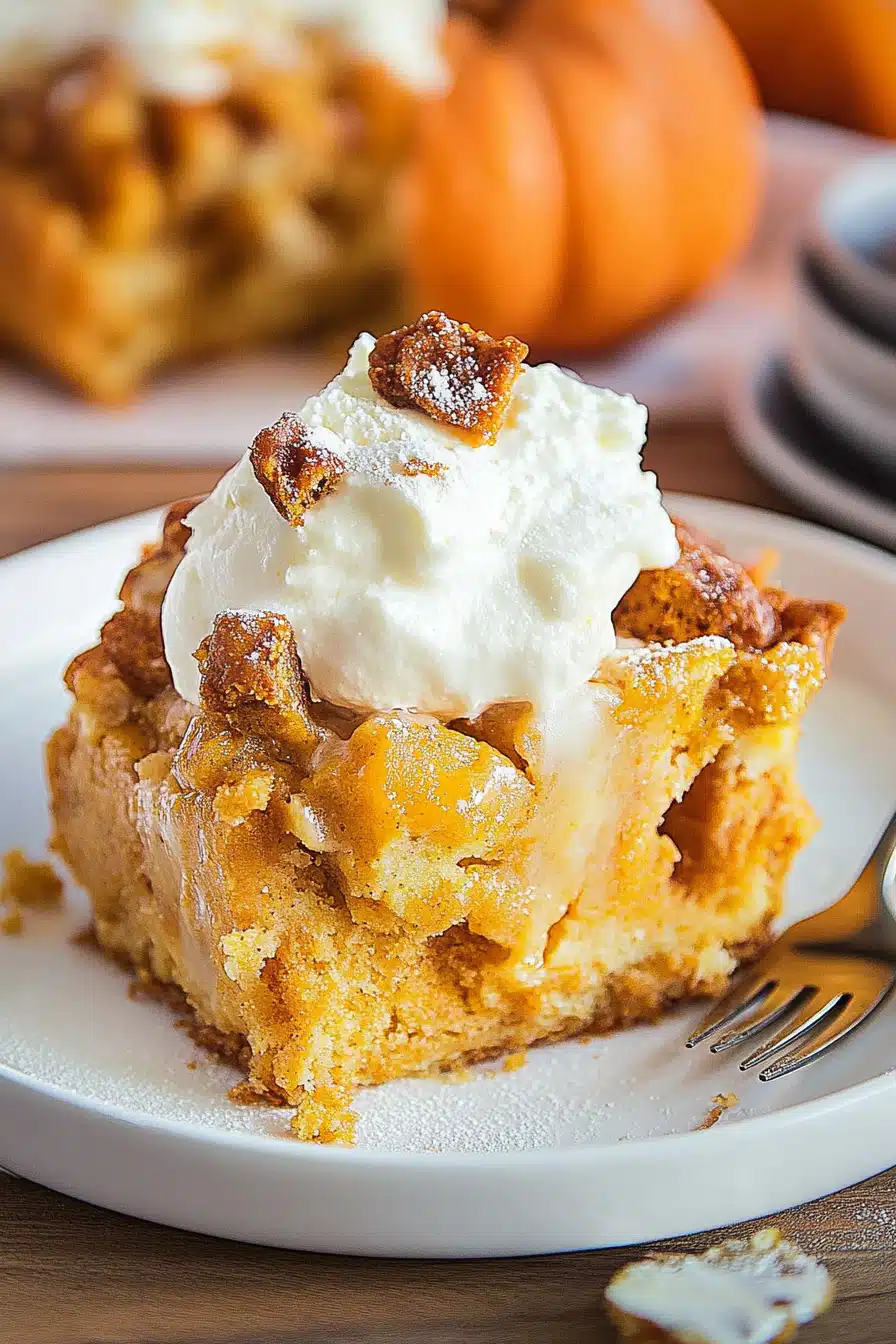 pumpkin bread pudding Final Dish Presentation
