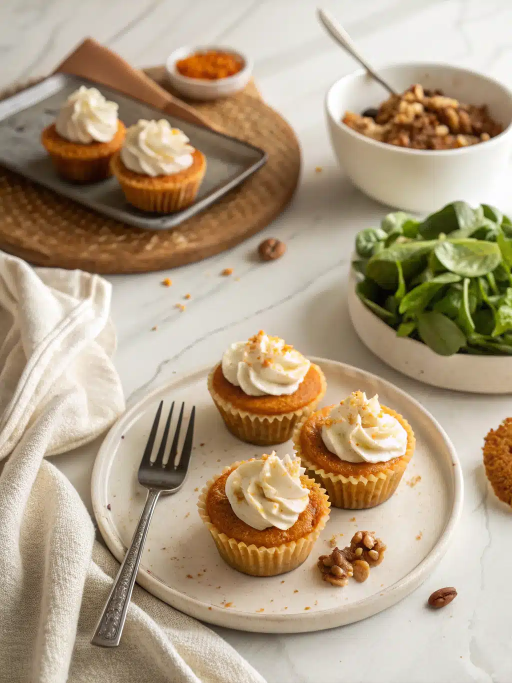 pumpkin pie cupcakes serving suggestion