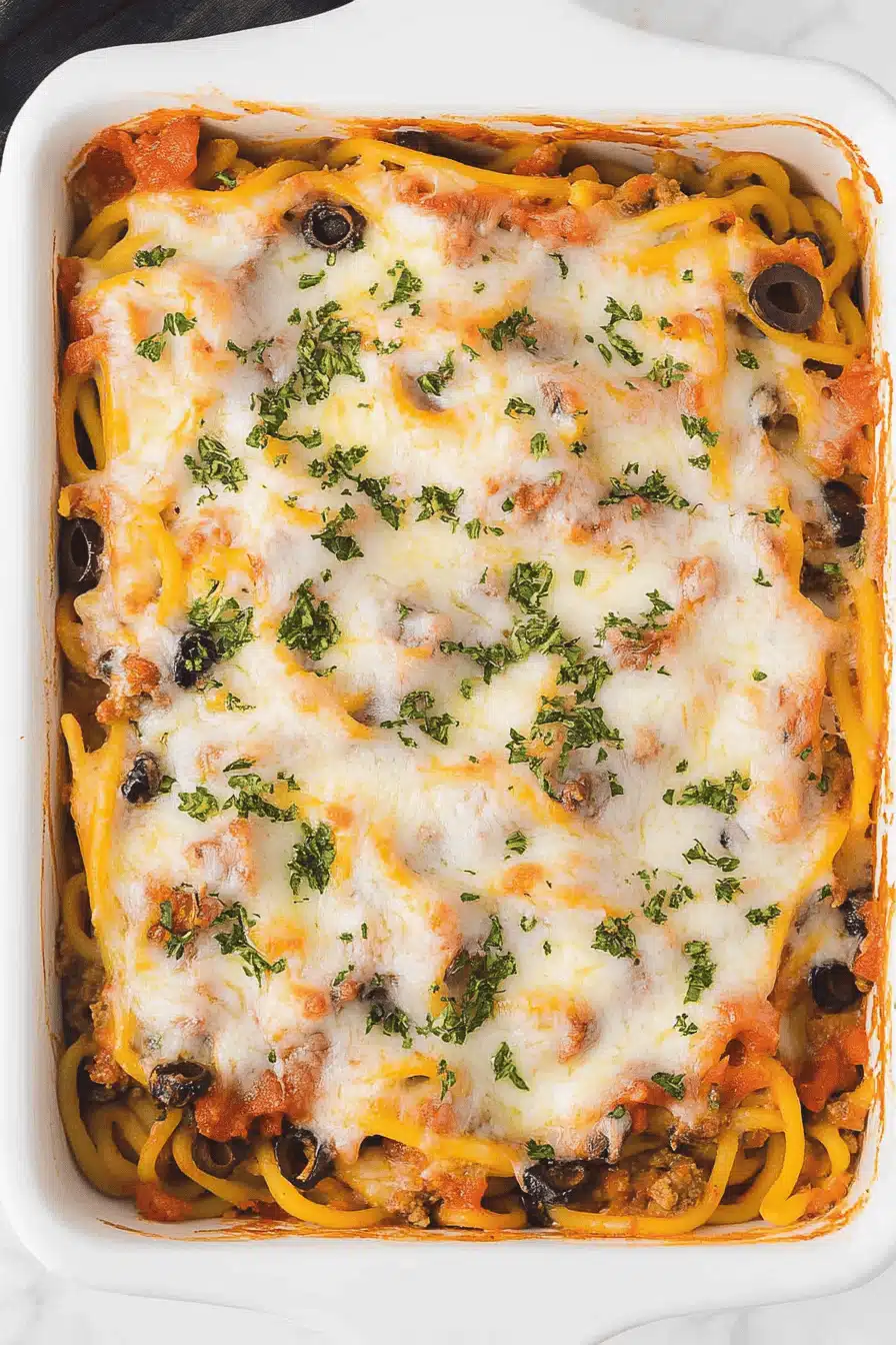 spaghetti casserole recipe Final Dish Presentation