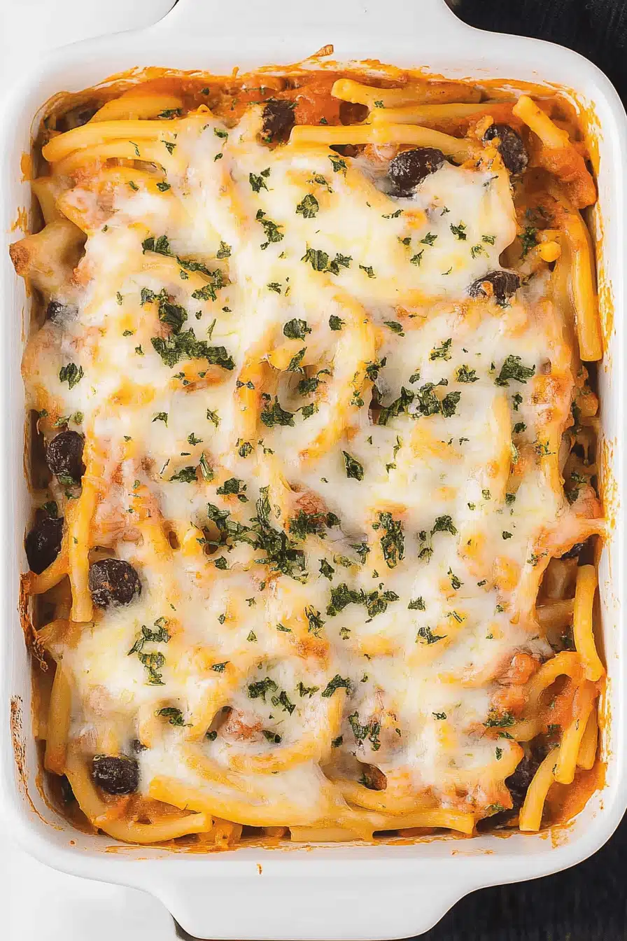 spaghetti casserole recipe Final Dish Presentation