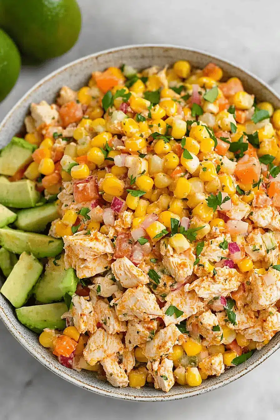 7-Layer Street Corn Chicken Salad ingredients