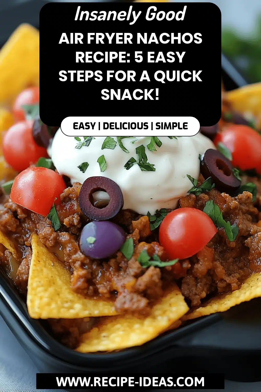 Air Fryer Nachos Recipe final dish beautifully presented and ready to serve