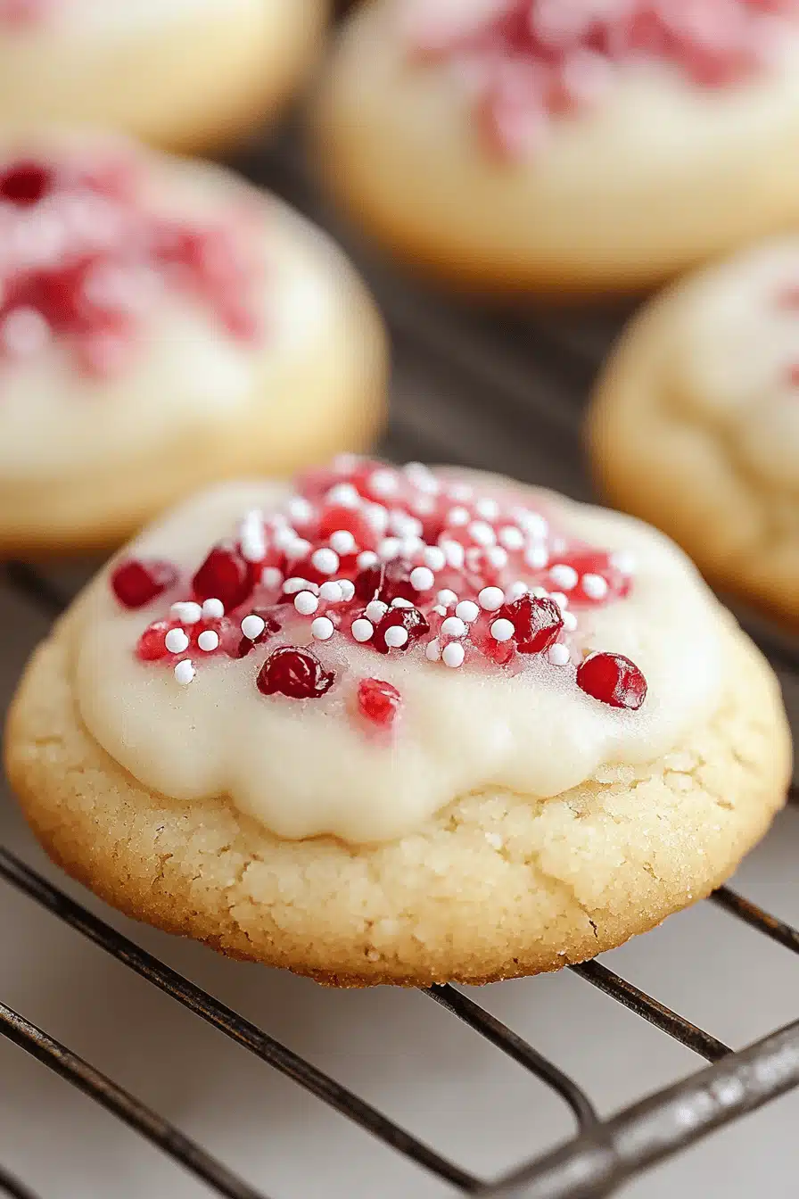 Almond Cherry Cookies slice on plate showing perfect texture and swirl pattern