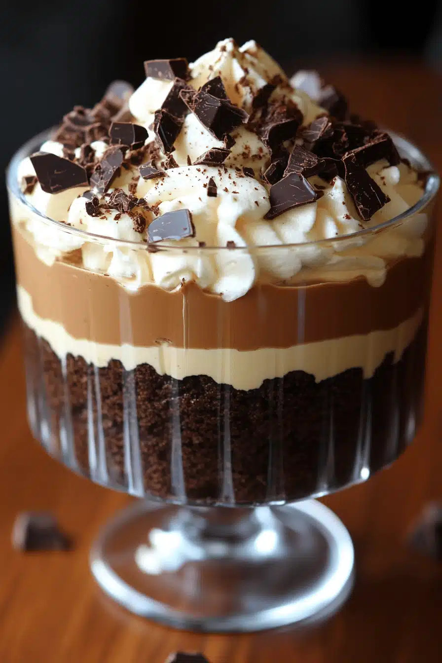 Baileys Chocolate Cheesecake Trifle ingredients organized and measured on kitchen counter