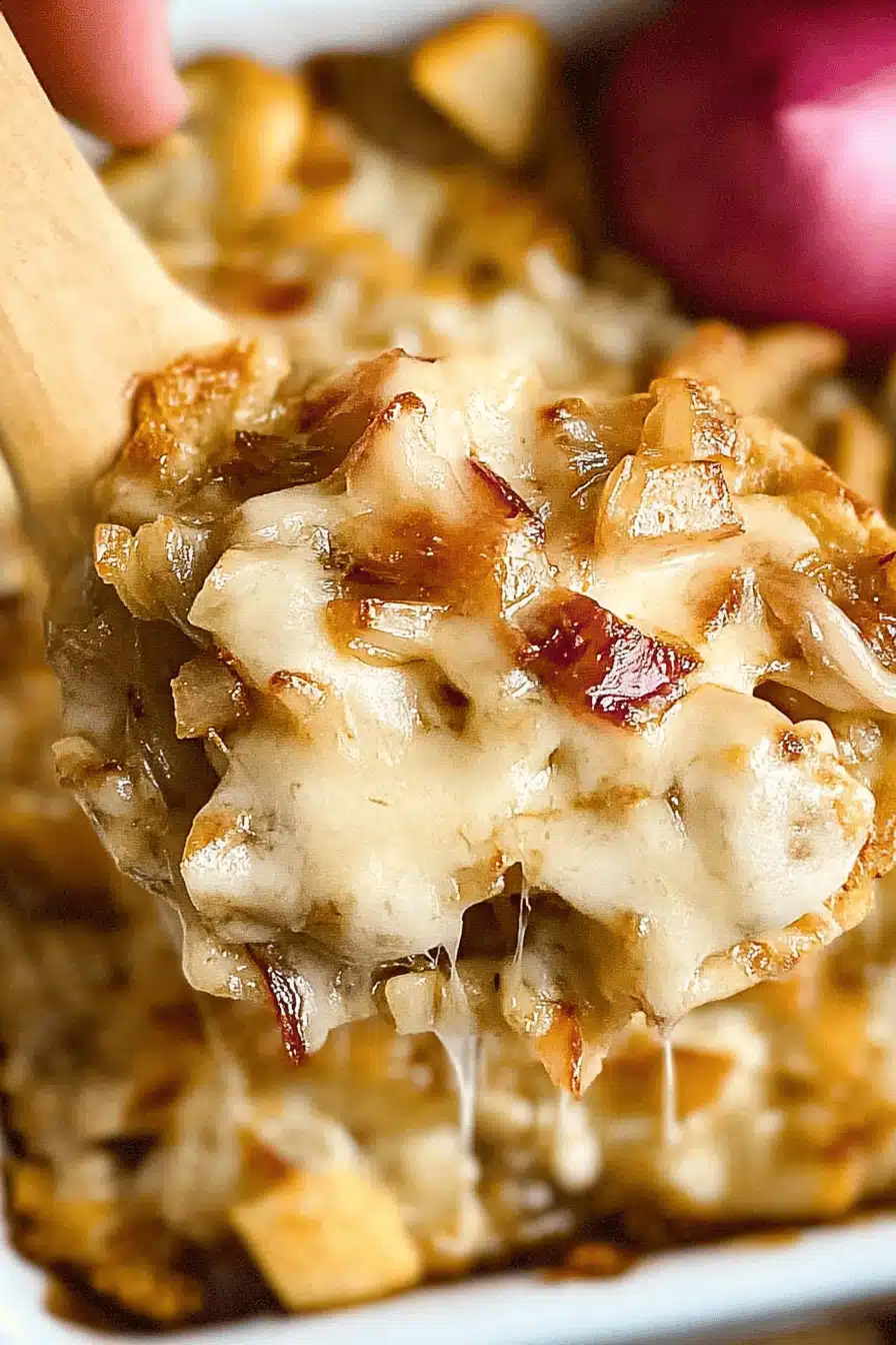 Baked Caramelized Onion Dip Final Dish Presentation
