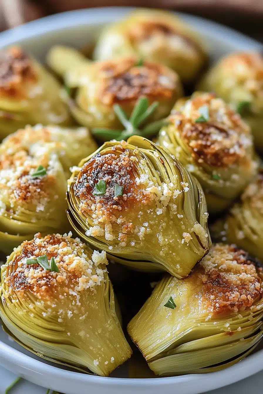 Baked Parmesan Artichoke Hearts ingredients organized and measured on kitchen counter