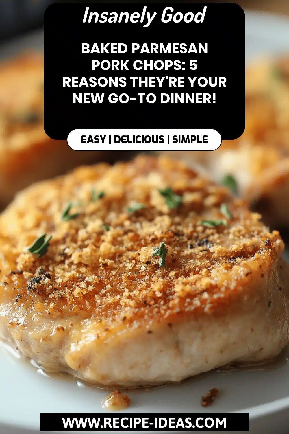 Baked Parmesan Pork Chops final dish beautifully presented and ready to serve