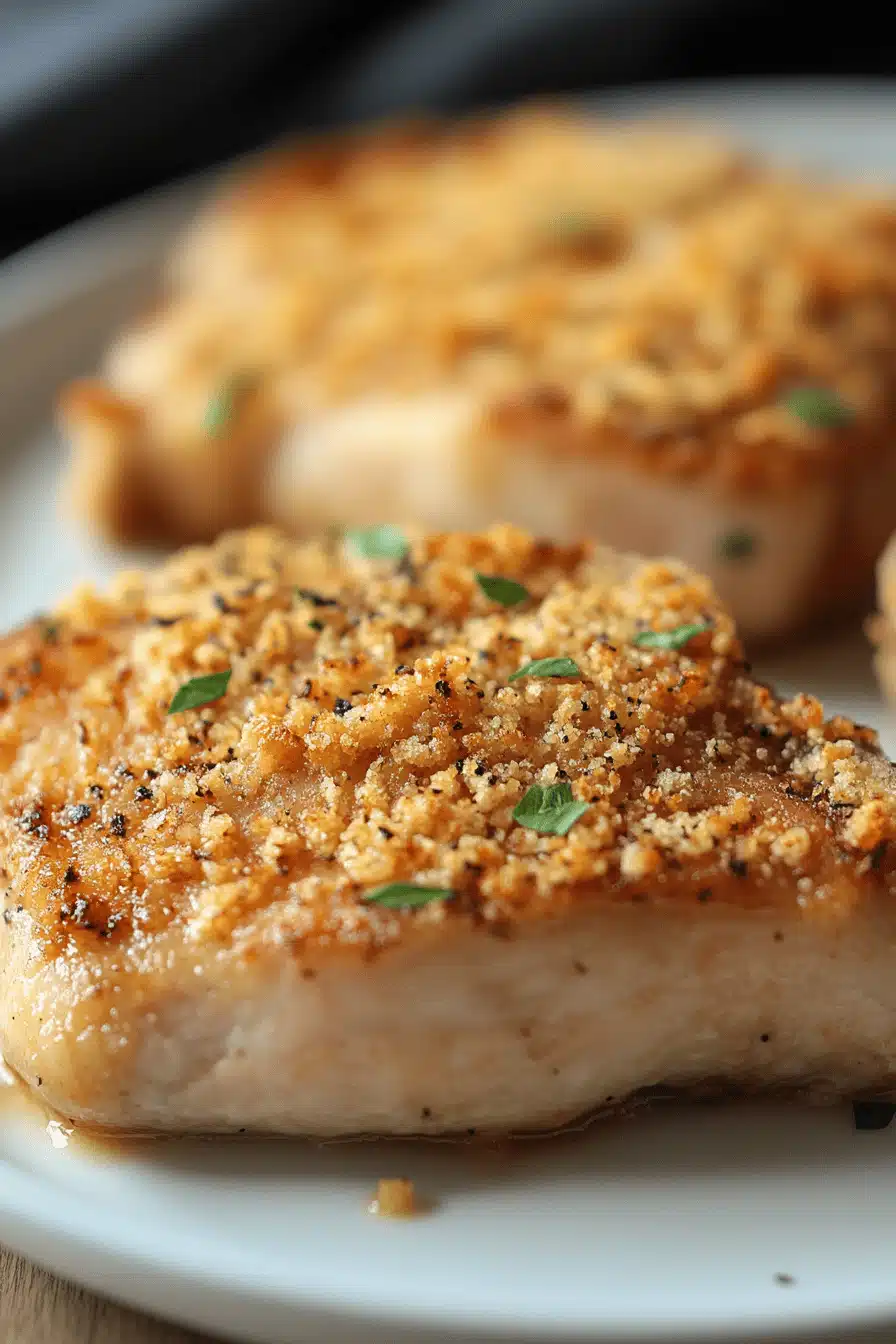Baked Parmesan Pork Chops ingredients organized and measured on kitchen counter