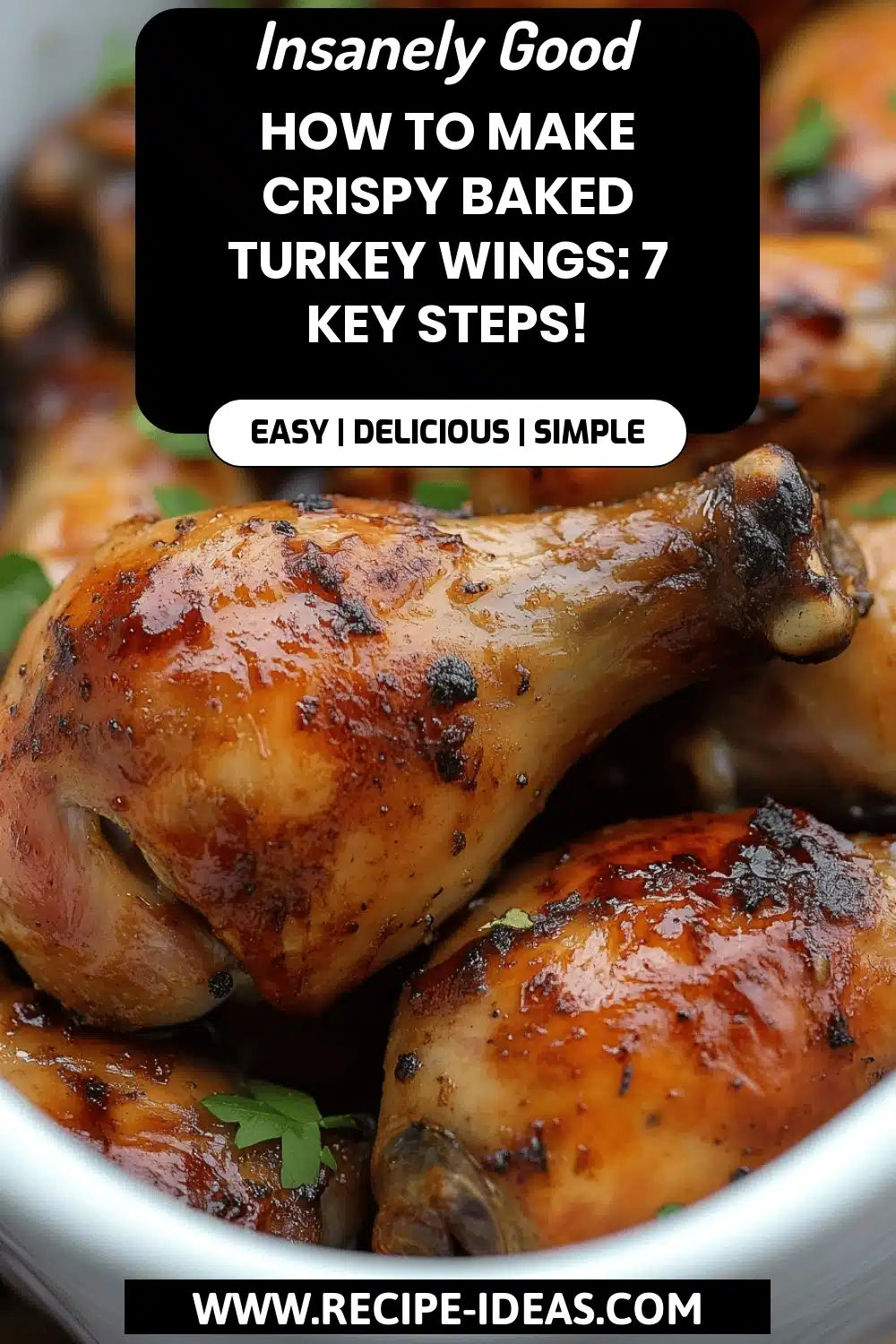 Baked Turkey Wings final dish beautifully presented and ready to serve