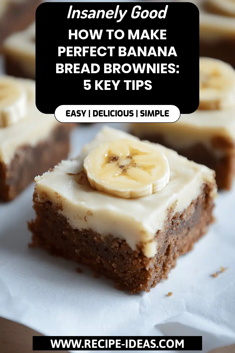 Banana Bread Brownies final dish beautifully presented and ready to serve