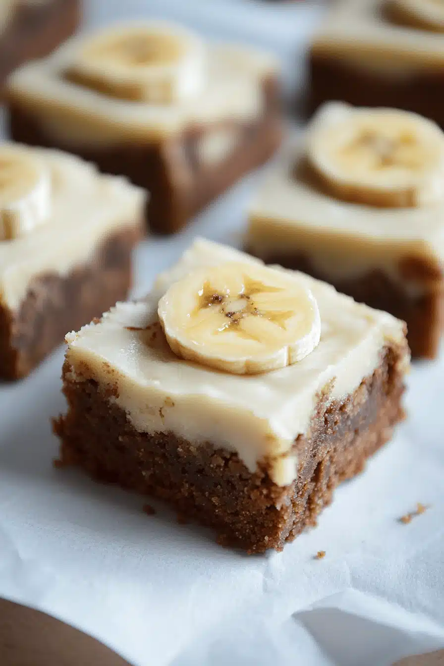 Banana Bread Brownies slice on plate showing perfect texture and swirl pattern