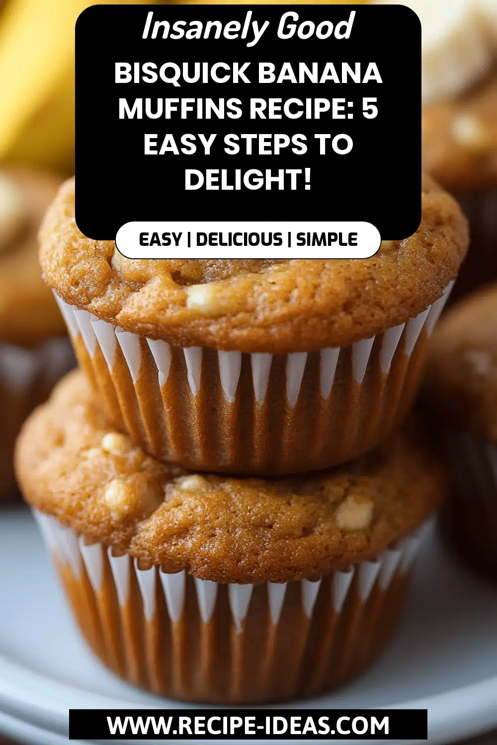 Banana Muffins Recipe final dish beautifully presented and ready to serve