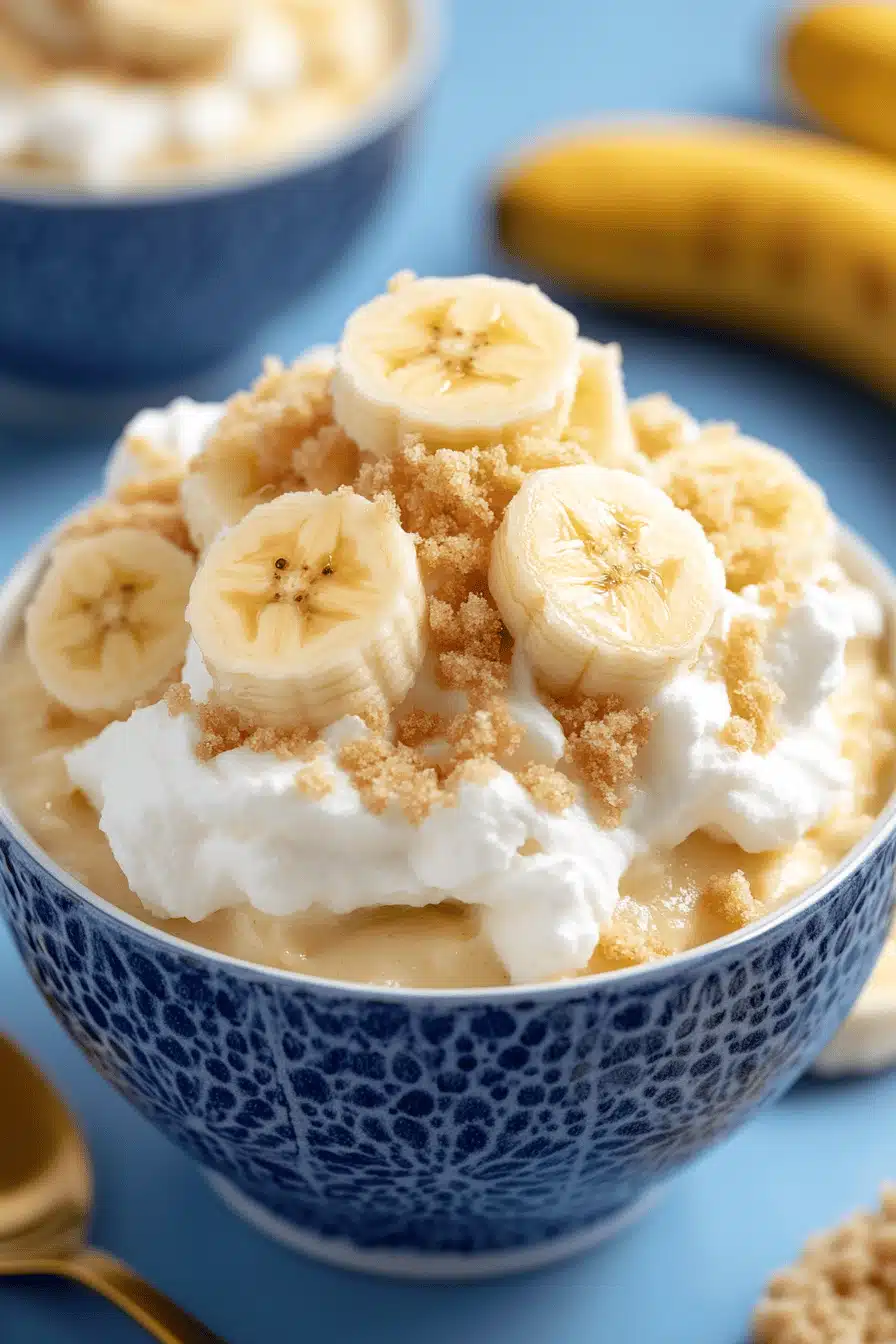 Banana Pudding Fluff ingredients organized and measured on kitchen counter