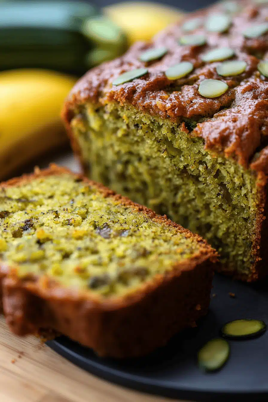 Banana Zucchini Bread Recipe ingredients organized and measured on kitchen counter