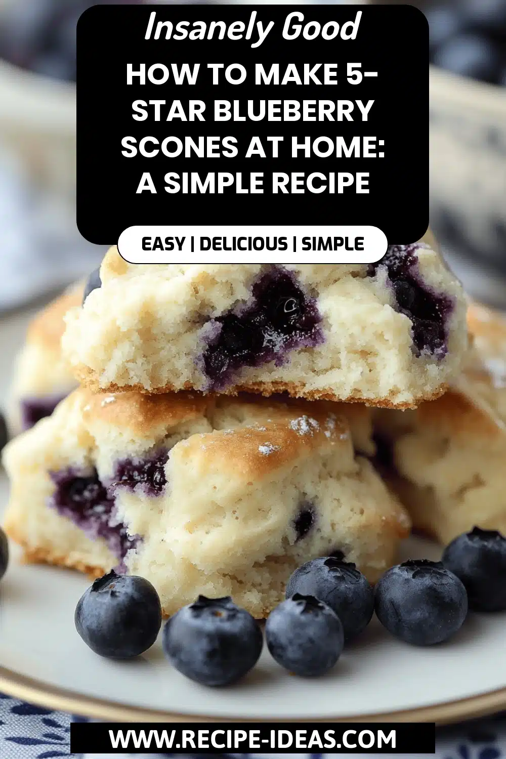Blueberry Scones Recipe final dish beautifully presented and ready to serve
