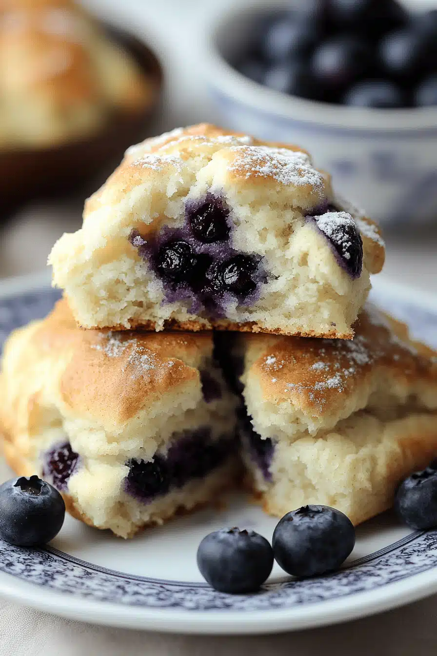 Blueberry Scones Recipe ingredients organized and measured on kitchen counter