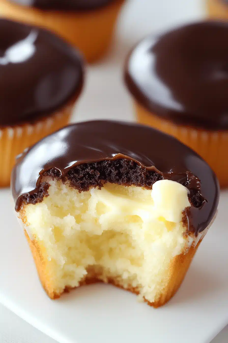 Boston Cream Cupcakes ingredients organized and measured on kitchen counter