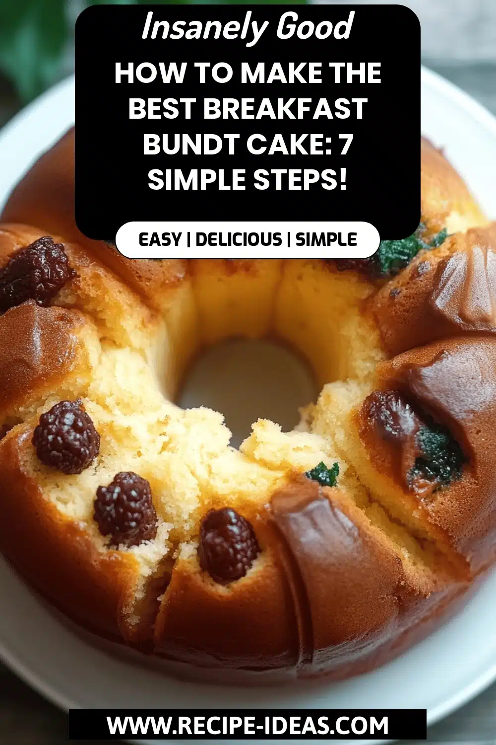 Breakfast Bundt Cake final dish beautifully presented and ready to serve